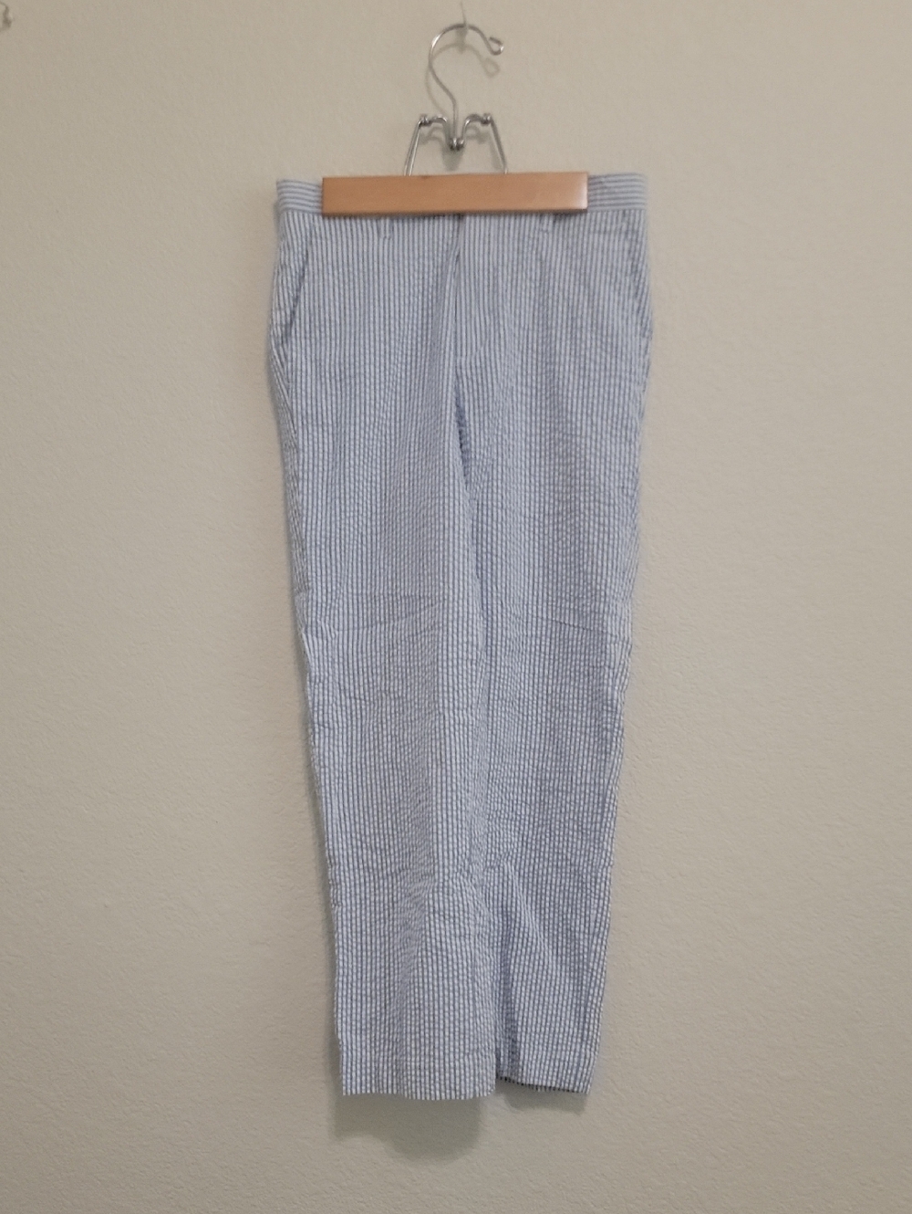 Nautica Light Blue & White Seersucker Chinos